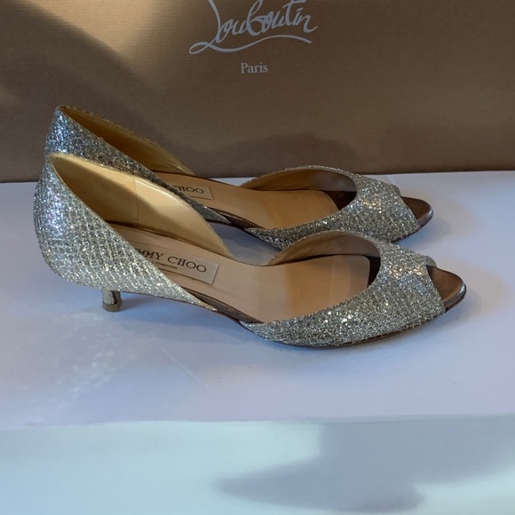 Price reduced!!! Champagne Glitter Jimmy Choo peep toe - Picture 3 of 5